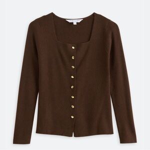 MONTGOMERY POST Jane Square Neck Ribbed Sweater - L